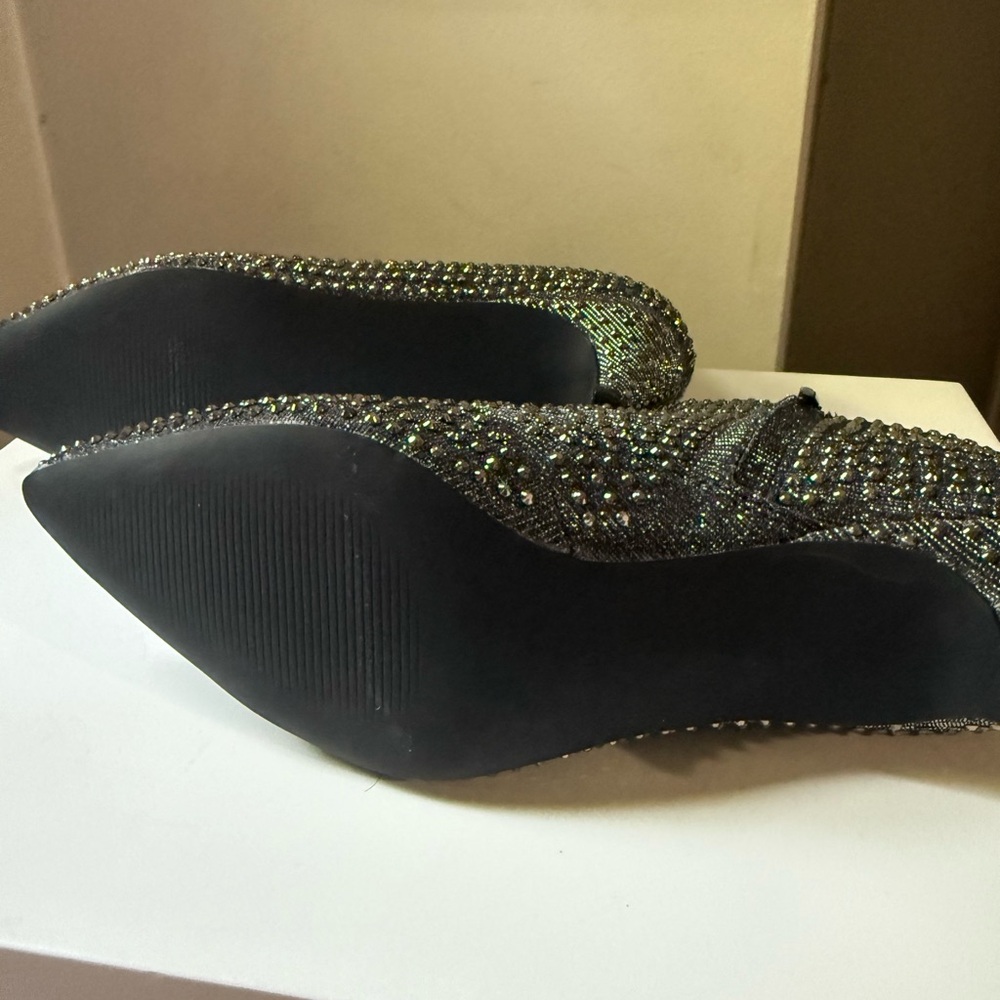 Design Lab Lord & Taylor Silver Rhinestone Ankle Booties - Picture 5 of 9